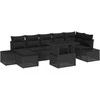 Sodo Sofų Rinkinys su pagalve 8 pcs Juoda