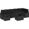 Sodo Sofų Rinkinys su pagalve 8 pcs Juoda Poli ratanas