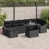 Sodo Sofų Rinkinys su pagalve 8 pcs Juoda Poli ratanas