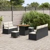 Lauko baldų komplektas Sodo Sofų Rinkinys su pagalve 8 pcs Juoda poliratanas