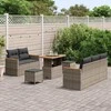 Lauko baldų komplektas Sodo Sofų Rinkinys 8 pcs Pilka poliratanas
