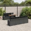 Sodo Sofų Rinkinys su pagalve 8 pcs Juoda