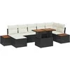 Sodo Sofų Rinkinys 8 pcs Juoda ir smėlinė