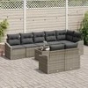 Sodo Sofų Rinkinys su pagalve 9 pcs Šviesiai pilka poliratanas