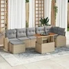 Sodo Sofų Rinkinys 8 pcs smėlio ir šviesiai pilkos spalvos