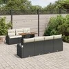 Sodo Sofų Rinkinys su pagalve 8 pcs Juoda ir kreminė