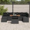 Sodo Sofų Rinkinys su pagalve 8 pcs Juoda