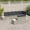 Sodo Sofų Rinkinys 8 pcs Šviesiai pilka Poli ratanas