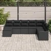 Lauko baldų komplektas Sodo Sofų Rinkinys 8 pcs Juoda poliratanas