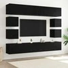 TV staliukas TV spintelių komplektas 8 pcs Juodas ąžuolas Apdirbta mediena