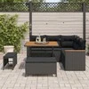 Lauko baldų komplektas Sodo Sofų Rinkinys 8 pcs Juoda poliratanas