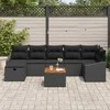 Lauko baldų komplektas Sodo Sofų Rinkinys su pagalve 8 pcs Juoda poliratanas