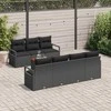 Lauko baldų komplektas Sodo Sofų Rinkinys su saugykla 8 pcs Juoda poliratanas