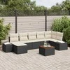 Lauko baldų komplektas Sodo Sofų Rinkinys 8 pcs Juoda ir balta