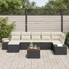 Lauko baldų komplektas Sodo Sofų Rinkinys 8 pcs Juoda ir balta