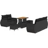 Lauko baldų komplektas Sodo Sofų Rinkinys 8 pcs Juoda poliratanas