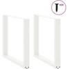 Valgomojo stalo kojelės, 2 vnt., U formos, baltos, 80x(72-73) cm, plienas