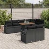 Sodo Sofų Rinkinys su pagalve su pagalve 9 pcs Juoda ir Ruda