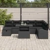 Sodo Sofų Rinkinys su pagalve 9 pcs Juoda Poli ratanas