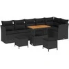 Sodo Sofų Rinkinys su pagalve 9 pcs Juoda 90 x 55 x 71 cm