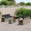 Lauko baldų komplektas Sodo Sofų Rinkinys su pagalve 9 pcs Pilka poliratanas