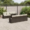 Lauko baldų komplektas Sodo Sofų Rinkinys su pagalve 7 pcs Ruda Poli ratanas