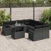 Lauko baldų komplektas Sodo Sofų Rinkinys su pagalve 9 pcs Juoda Poli ratanas