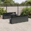 Lauko baldų komplektas Sodo Sofų Rinkinys su pagalve 9 pcs Juoda Poli ratanas