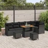 Sodo Sofų Rinkinys su pagalve 9 pcs Juoda 90 x 55 x 71 cm