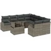 Lauko baldų komplektas Sodo Sofų Rinkinys su saugykla 9 pcs Pilka poliratanas