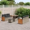 Sodo Sofų Rinkinys su pagalve 9 pcs Pilka