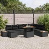Lauko baldų komplektas Sodo Sofų Rinkinys su saugykla 9 pcs Juoda Poli ratanas