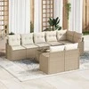 Lauko baldų komplektas Sodo Sofų Rinkinys 9 pcs Smėlio poliratanas