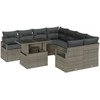 Sodo Sofų Rinkinys su saugykla 9 pcs Pilka poliratanas