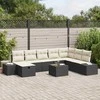 Sofa Sodo Sofų Rinkinys su pagalve 9 pcs Juoda Poli ratanas