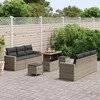 Sodo Sofų Rinkinys su pagalve su saugykla 9 pcs Pilka