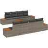 Lauko baldų komplektas Sodo Sofų Rinkinys su saugykla 9 pcs Pilka Poli ratanas