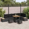 Lauko baldų komplektas Sodo Sofų Rinkinys 9 pcs Juoda poliratanas