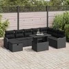 Lauko baldų komplektas Sodo Sofų Rinkinys su pagalve 9 pcs Juoda Poli ratanas