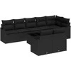 Lauko baldų komplektas Sodo Sofų Rinkinys 9 pcs Juoda poliratanas