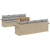Lauko baldų komplektas Sodo Sofų Rinkinys su saugykla 9 pcs Smėlio Poli ratanas