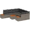 Lauko baldų komplektas Sodo Sofų Rinkinys su saugykla 9 pcs Pilka Poli ratanas