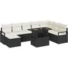 Sodo Sofų Rinkinys su saugykla 9 pcs Juoda Poli ratanas