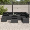 Sodo Sofų Rinkinys su pagalve 9 pcs Juoda Poli ratanas