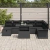 Lauko baldų komplektas Sodo Sofų Rinkinys su pagalve 9 pcs Juoda Poli ratanas