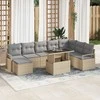Sodo Sofų Rinkinys 9 pcs smėlio ir šviesiai pilkos spalvos