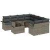 Sodo Sofų Rinkinys su pagalve 9 pcs Pilka Poli ratanas