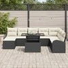 Sodo Sofų Rinkinys su pagalve 9 pcs Juoda ir kreminė