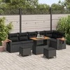 Sodo Sofų Rinkinys su pagalve 9 pcs Juoda
