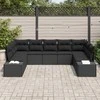 Sodo Sofų Rinkinys su pagalve 9 pcs Juoda Poliratanas